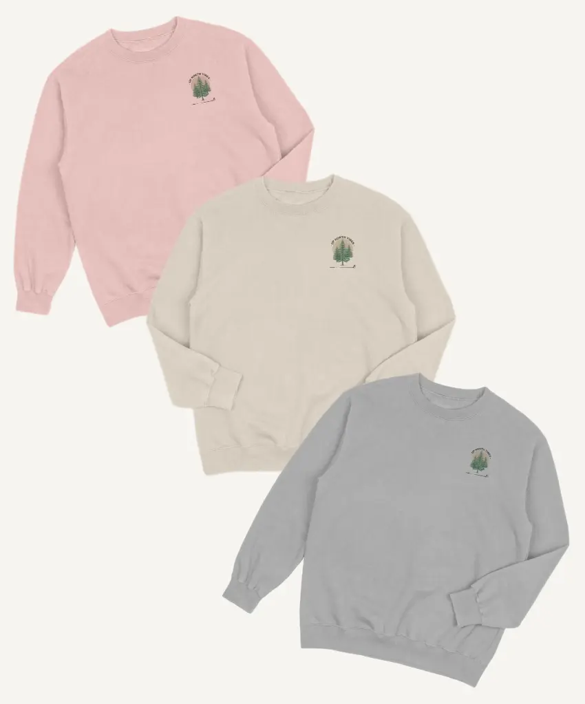 Crew Neck - Up North Vibes (Medium, Rock)