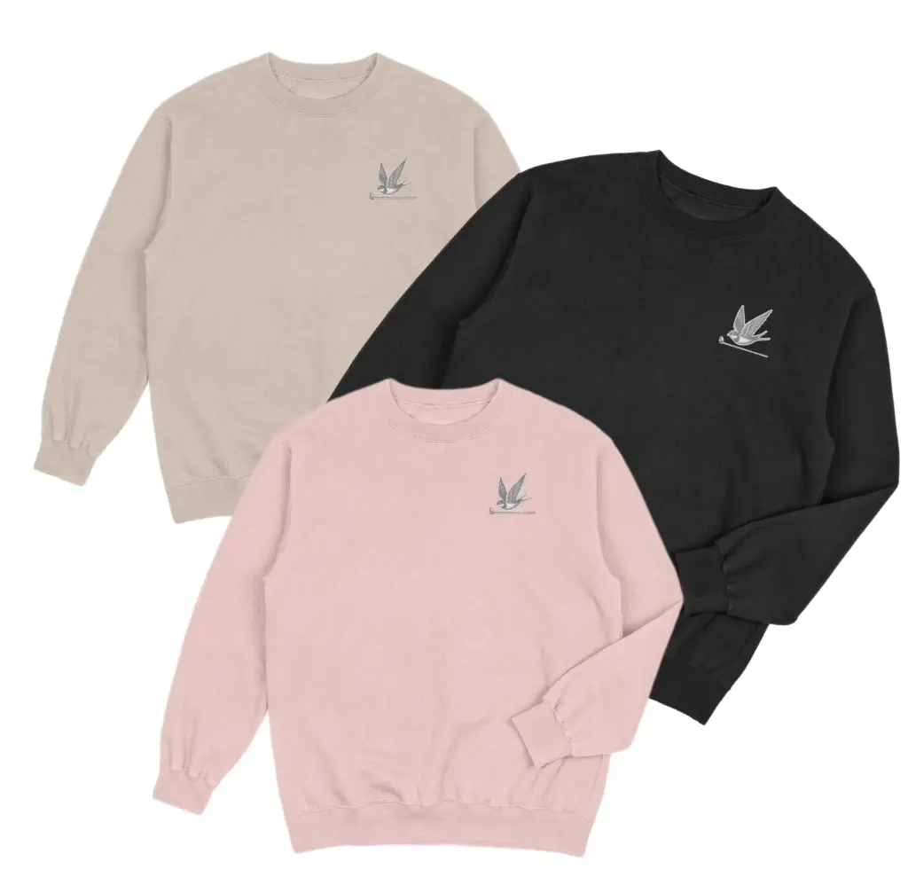 Crew Neck - Birdie (Medium, Black)